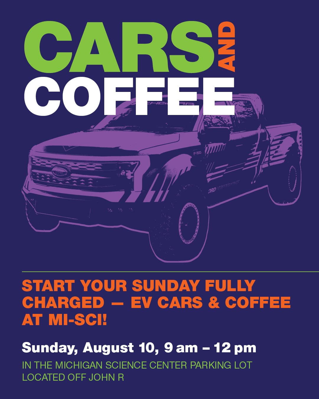 EV Cars And Coffee At Michigan Science Center