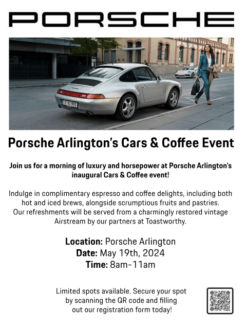 Cars & Coffee at Porsche of Arlington
