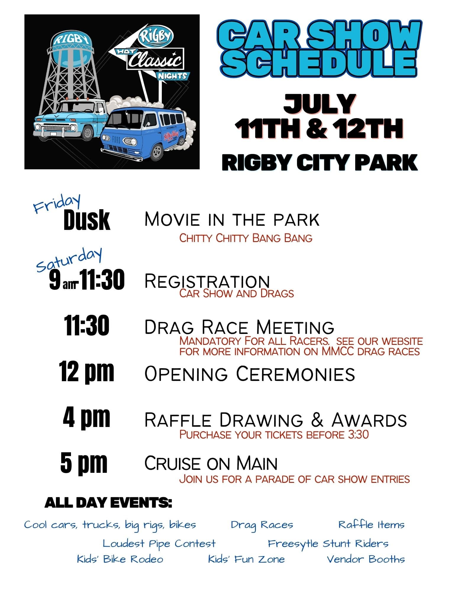 Rigby Hot Classic Nights Car Show and Drag Races