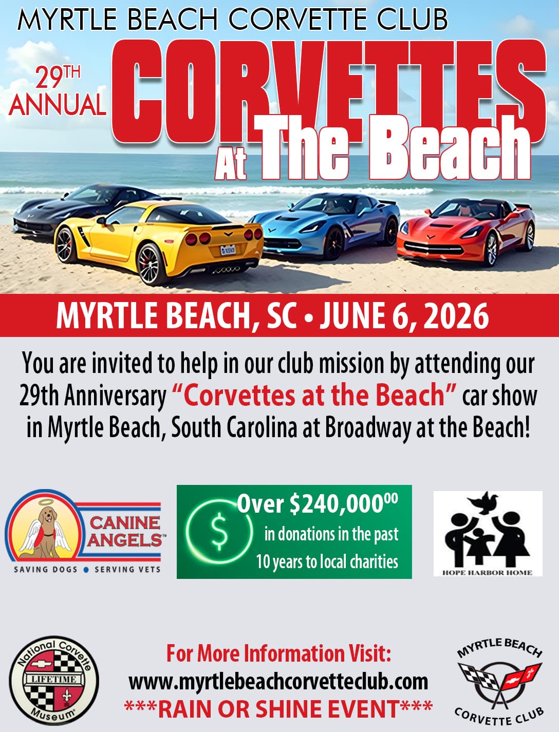 Corvettes at the Beach