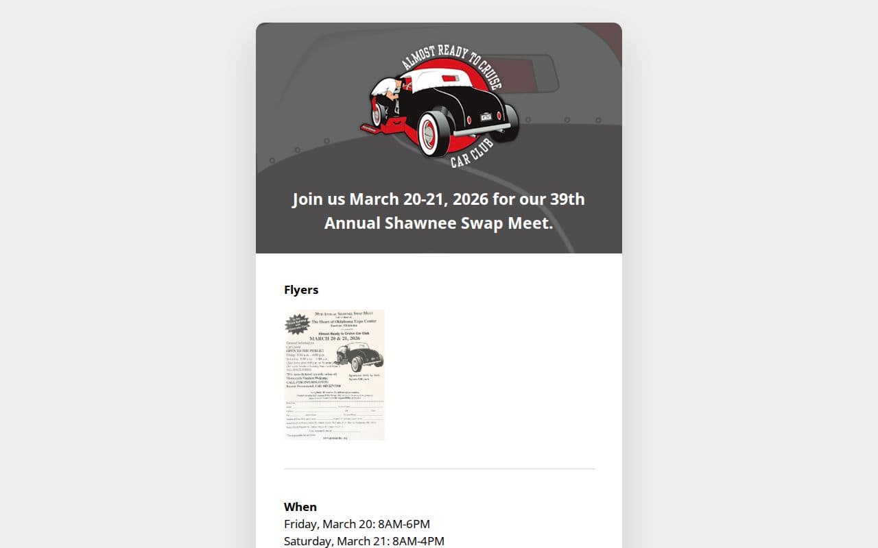 Almost Ready to Cruise Swap Meet