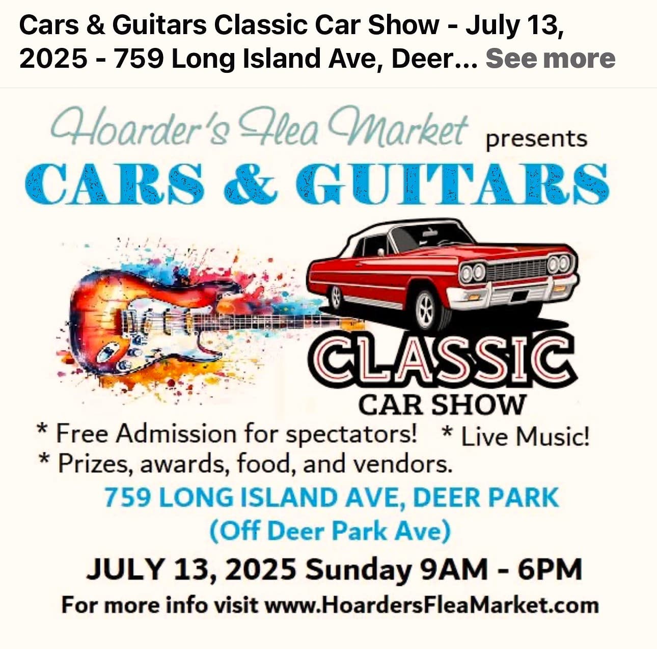 Cars and Guitars Classic Car Show Deer Park