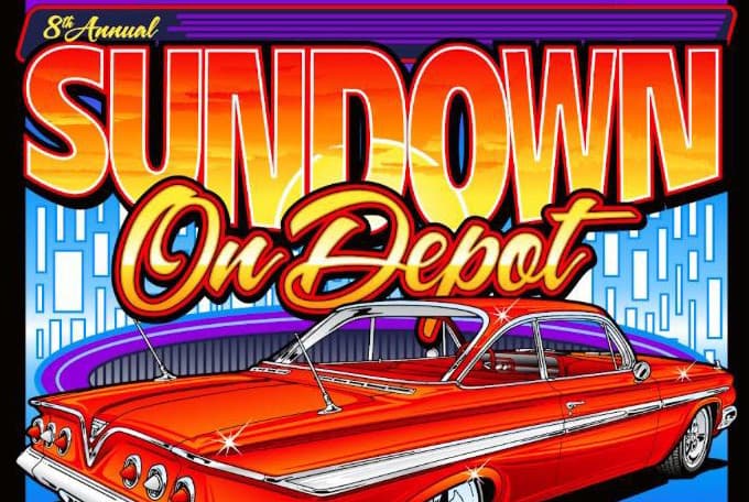 Sundown on Depot Car Show