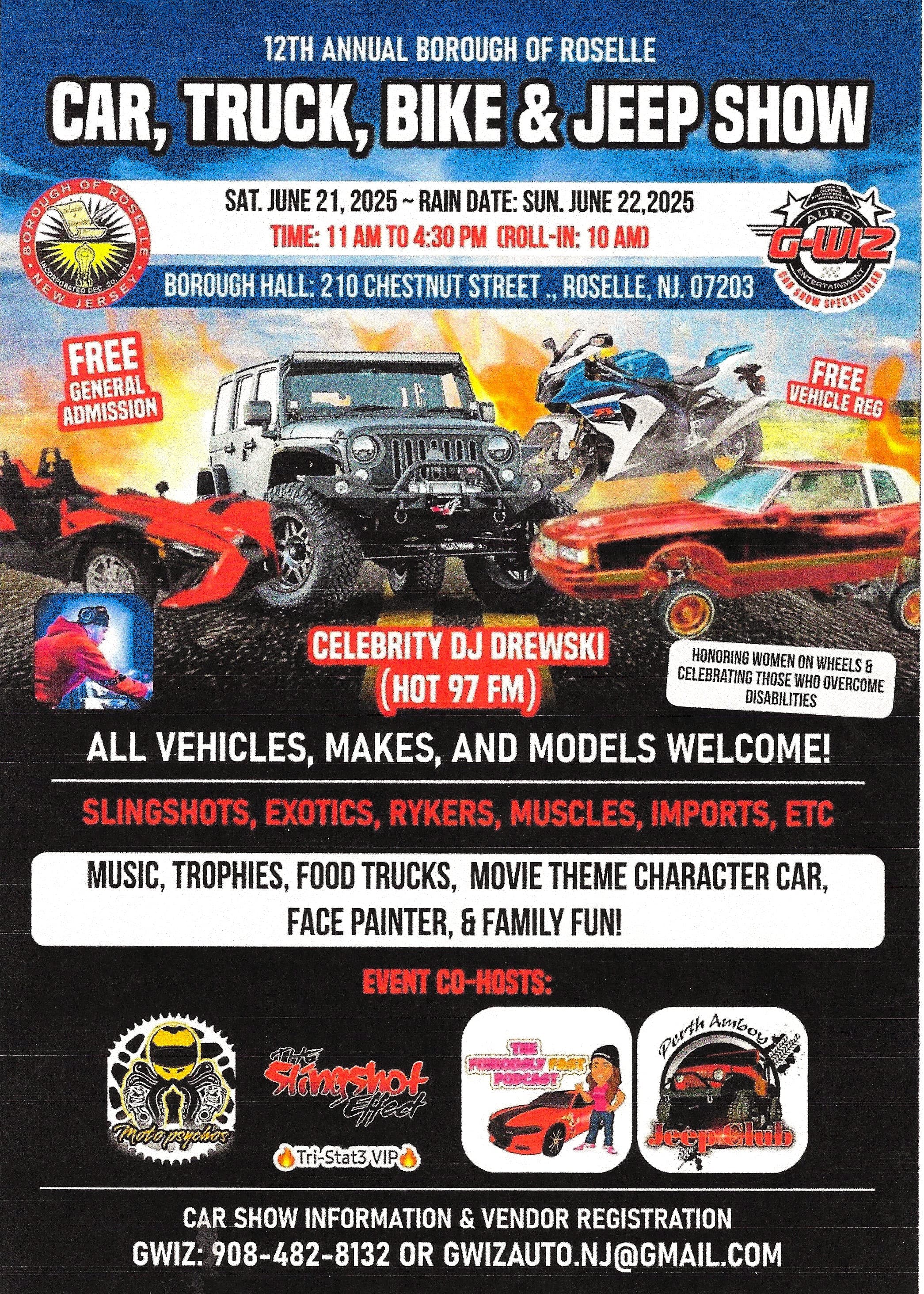 Borough of Roselle Car, Truck, Bike & Jeep Show