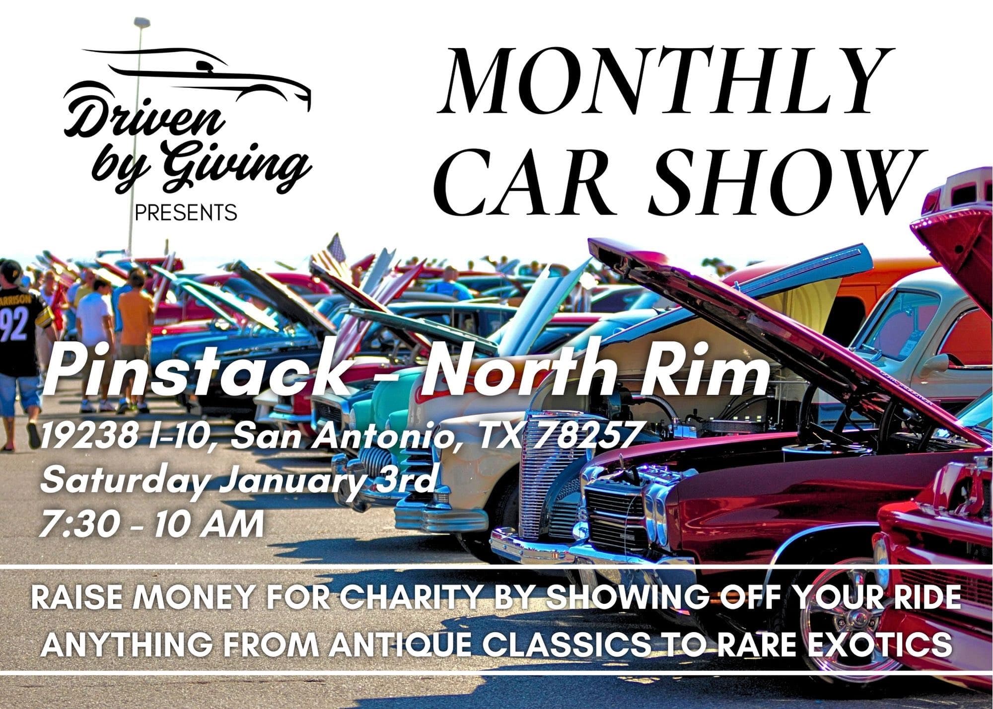 Driven by Giving Monthly Car Show