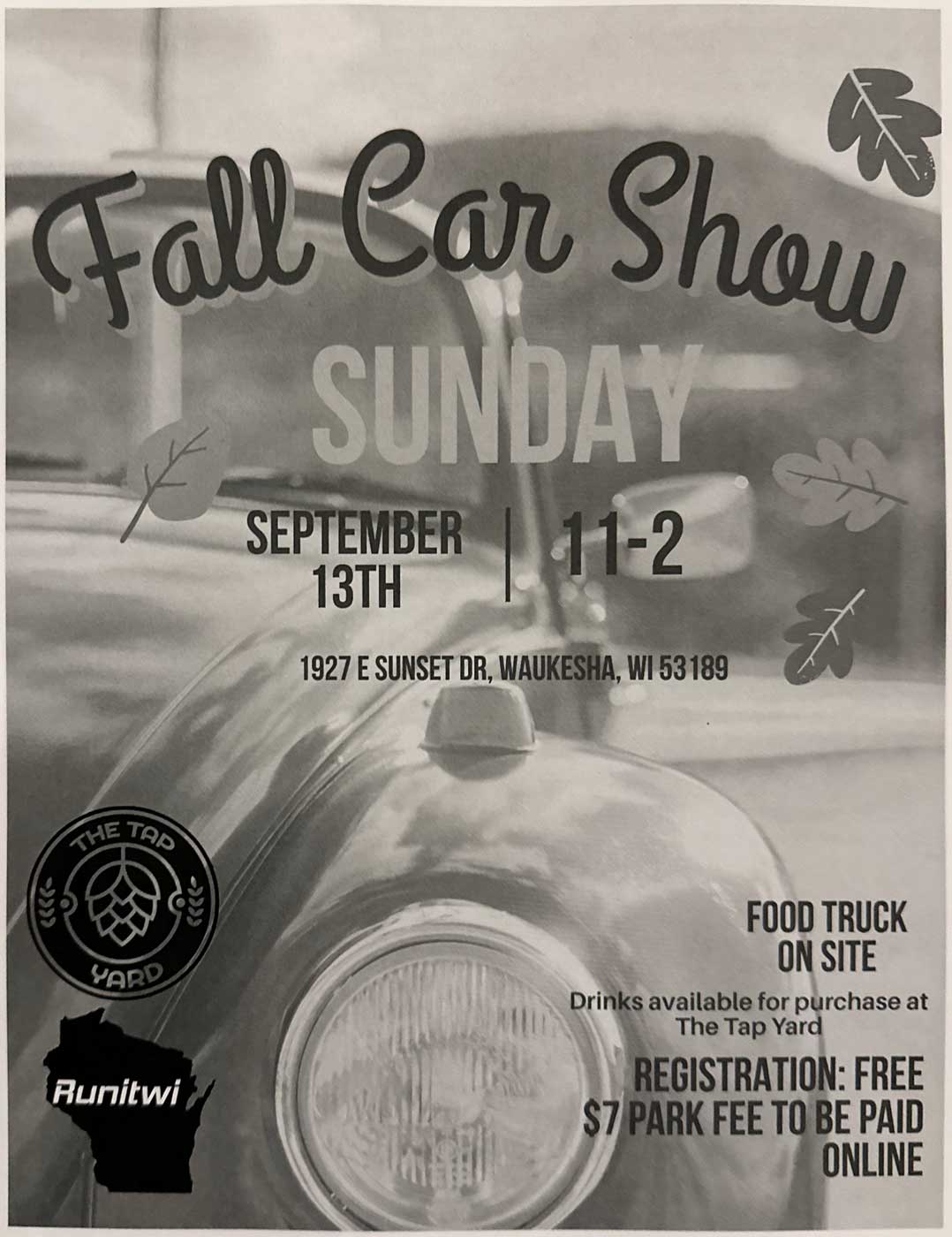 Fall Car Show - Waukesha - 9/13/2026