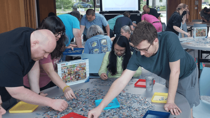 Drop-in Puzzling and Puzzle Swap Meet