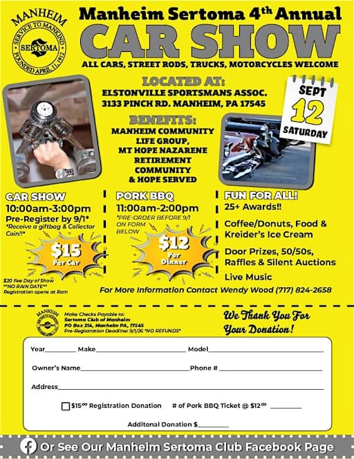 Manheim Sertoma 4th Annual Car Show