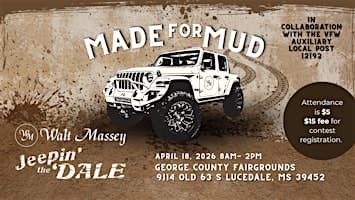 Made for Mud - Jeepin' the Dale 2026/VFW Auxiliary 12192 Antique Car Show