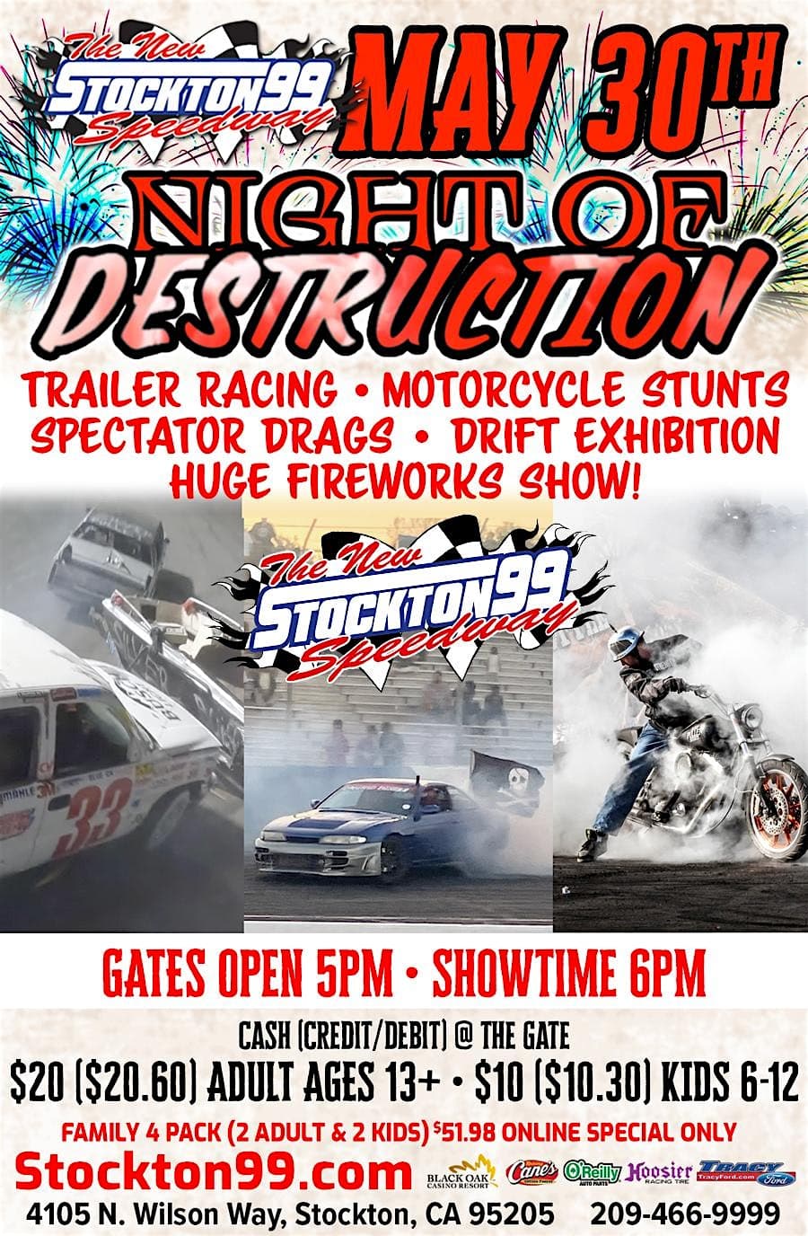 NIGHT OF DESTRUCTION @ THE STOCKTON 99 SPEEDWAY MAY 30TH