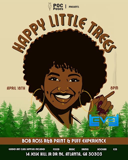 Happy Little Trees: Bob Ross R&B Puff n Paint Experience