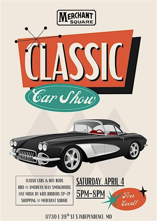 Classic Car Show + Live Music + BBQ + Shopping - Free Event