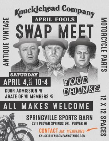 April Fools Swap Meet April 4th 2026 - motorcycle parts - by owner - vehicle automotive bike...