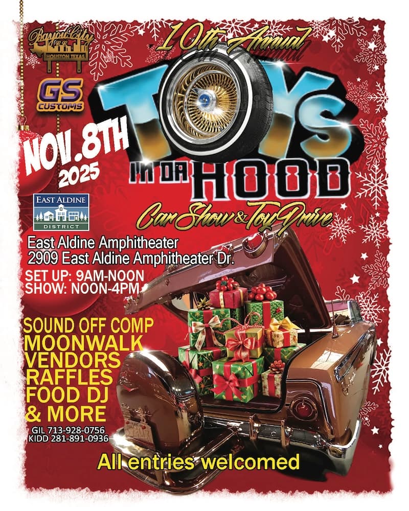 10th Annual Toys in da Hood Car Show & Toy Drive, Nov. 8