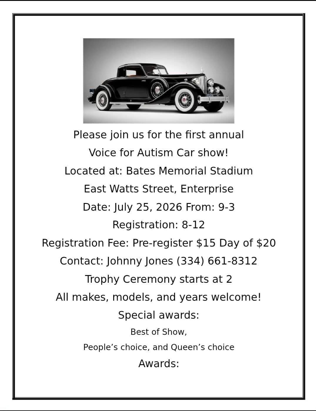 First Annual Voice For Autism Car Show