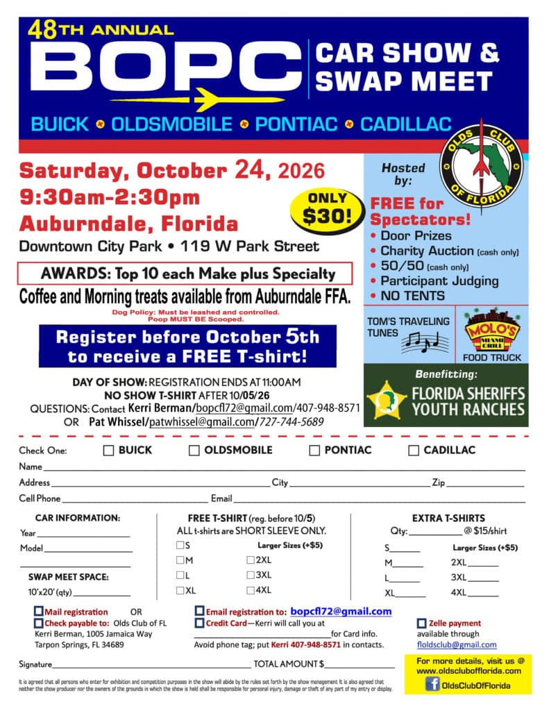48th Annual BOPC Car Show & Swap Meet