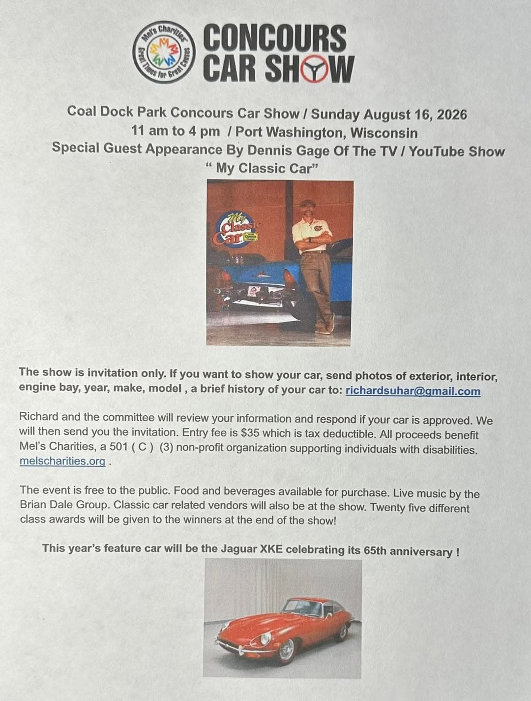 Concours Car Show - Port Washington - 8/16/2026