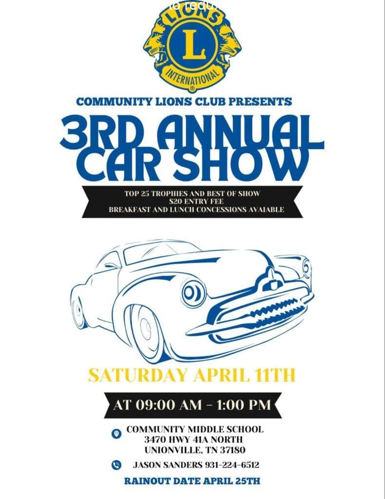 Community Lions Club Presents 3rd Annual Car Show