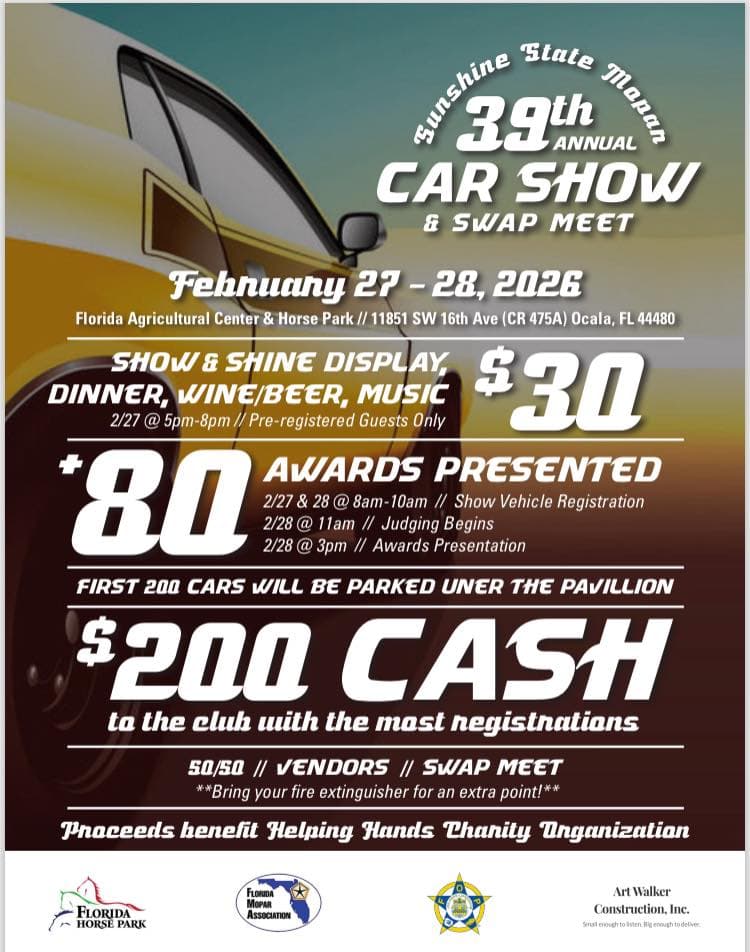 39th Annual Sunshine Sate Mopar Show and Swap Meet